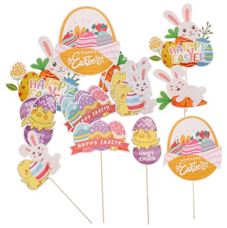 ibasenice 20 Jarrones De Pascua Jarrones Enchufables Decoración del Hogar Huevos De Conejo Huevos De Pascua Tarjeta Decoración De Jarrones De Pascua Decoraciones De Pascua Palillos