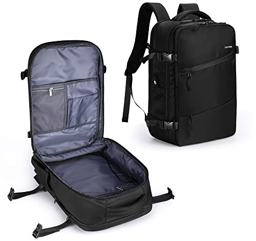 HOMIEE Vakuum ryggsäck handbagage 40 l med pump reseryggsäck vapack flygplan vakuumryggsäck för Easyjet 45 x 36 x 20 vattentät 15,6 tums laptop ryggsäck veckovis ryggsäck för arbete resor män kvinnor
