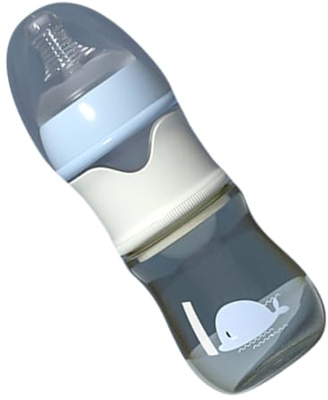 SUPVOX Biberón de Vidrio para Ñiño 150 Ml, Botella de Leche Materna Ancha Azul, Biberones para Recién Nacidos, Contenedor Seguro para Alimentación y Viaje