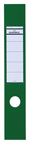 Durable 809005 - Ordofix, copridorso adesivo, personalizzabile, per raccoglitori larghi 70 mm, 60x390 mm, verde, confezione da 10 pezzi