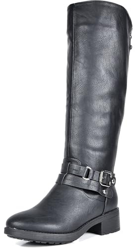 DREAM PAIRS Bottes Hautes à Talons pour Femmes avec Fermeture Eclair Botte Longue,Size 38,Noir,UNCLE