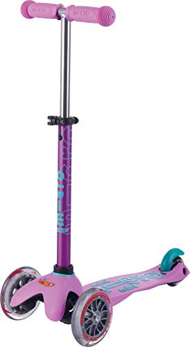 Micro Kickboard | Mini Kids Scooter for Ages 2-5 | Children up to 110 lbs | 3 Wheel Lean-to-Steer Design | Adjustable T Bar | Smooth Ride PU Wheels | Swiss Design (Lavender)