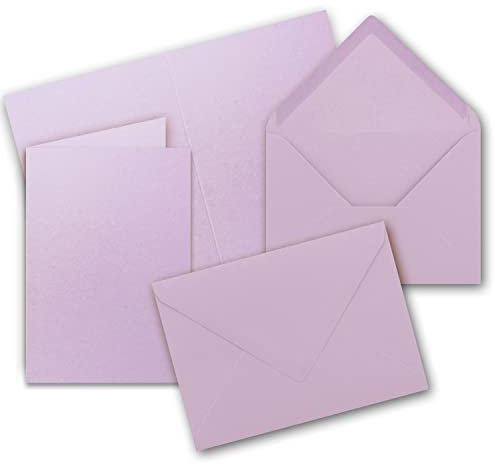 10x Faltkarten Set mit Briefumschlägen DIN A6 / C6 - Lila - 14,8 x 10,5 cm (105 x 148) - Doppelkarten Set - Serie FarbenFroh