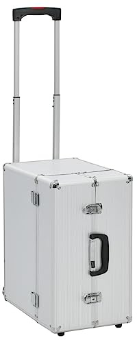 vidaXL Maleta Trolley Modelo Piloto Aluminio Neceser Caja Organización de Productos Accesorios para Belleza Elegante Duradero Plateado 47x39x27cm