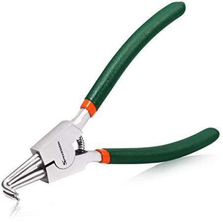 SPEEDWOX Alicates de anillo de sujeción de 17,7 cm, para anillo de retención de anillo de precisión de alta resistencia externa, pinzas curvadas para quitar anillos de retención