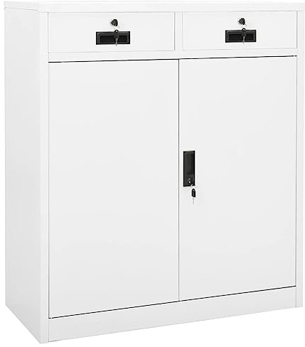 vidaXL Armario de Oficina Mueble Archivador Cajonera Almacenamiento Archivos Documentos Organizador Universal de Acero Blanco 90x40x102 cm