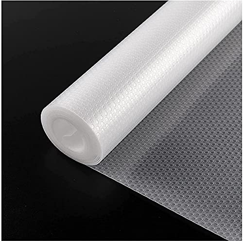 Zindoo Clear Fridge Liners 59.5x500cm, Non Slip Kitchen Drawer Liners Mats | Washable Waterproof & Oil-Proof Shelf Liner Protector, EVA BPA Free Non-Adhesive for Kitchen Cupboard Cabinet Pantry Wardrobe