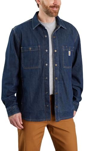 Carhartt Chemise à manches longues denim polaire Lined Snap pour homme, Glacier, XXL