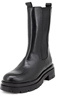QUEEN HELENA Stivali Chelsea di Pelle Stivaletti con Plateau Invernali Donna S273 (Nero, Sistema Taglie Calzature EU, Adulto, Donna, Numero, Media, 41)