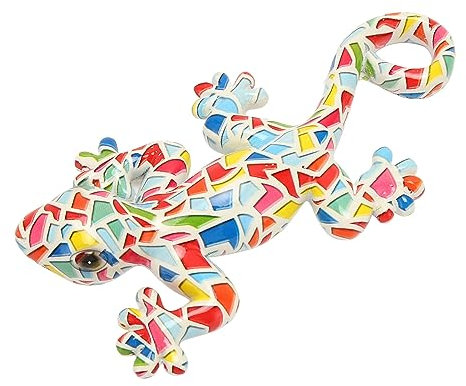 Decoración de Pared Gecko, Escultura de Jardín de Lagarto de 5,9 Pulgadas de Largo y 3,1 Pulgadas de Ancho para Oficina (LM9003-1)