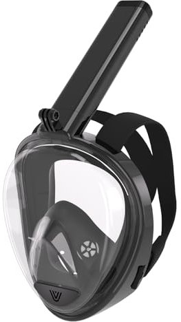 Vitare Schnorchelmaske für Erwachsene und Kinder, Tauchmaske Vollgesichtsmaske, 180° Panorama Taucherbrille mit Schnorchel, Schnorchelset mit Kamera Clip, Antibeschlag Tauchmaske Ganzes Gesicht