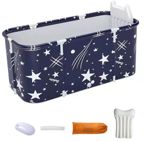 Trempage Autoportante Baignoire avec Drainage, Baignoire Portable Pliable pour Adulte Spa, pour Bain Chaud et Bain a Glace, Gain de Place