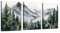 3Pcs Grüne Ansichten Leinwandbilder Bilder Set mit Rahmen, Abstrakt Berg Wald Landschaften Tinte Wandbilder Schlafzimmer Bild Auf Leinwand Kunstdruck Deko für Wohnzimmer fertig zum Aufhängen 50x70cmx3