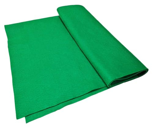 Jtnohx Grön filt, filttyg för hantverk, mjuk hantverksfilt för konst- och hantverksprojekt, 1,4 mm tjock 91x225 centimeter