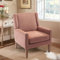 COLAMY Fauteuil de Salon, Fauteuil à Oreilles, en Lin, Moderne, rembourré, avec Pieds en Bois, 136 kg, Confortable pour Le Salon, Le Coin Lecture et Le Bureau à Domicile, Rose