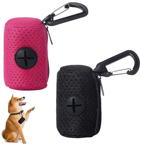 Porta Bolsas Caca Perro,Dispensador,Portabolsas,de Para Perros,Soporte de Excremento Basura Con Cremallera y Mosquetón,Oxford