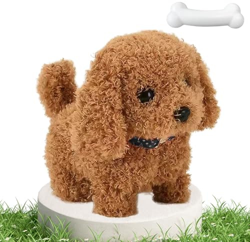 Cane giocattolo che cammina e abbaia, Peluche Cane Interattivo Giocattolo, Cane Elettronico per Animali per Bambini, Realistici Cane Robot Giocattolo, Regali Giocattoli per Bambini di 1-13 Anni