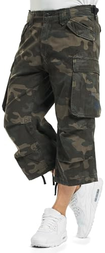 Brandit Industry Vintage 3/4 Shorts, Farbe: darkcamo, Größe: XL
