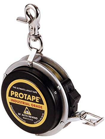 ProTape 3/8 x 50' Auto-Rewind Tape Measure w/ Nylon Coated Blade 45322 (950DCB) 10ths & Diameter by US Tape