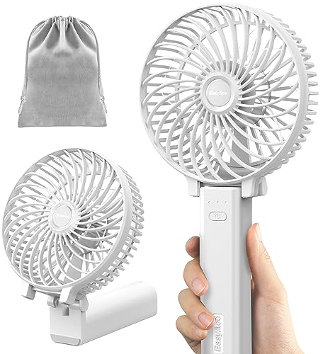 EasyAcc Handventilator Tragbarer Mini Lüfter Elektrischer USB Ventilator mit Aufladbarem Akku Faltbar Kompatibel mit Laptop Multi Port Steckdose für Reisen und Zuhause