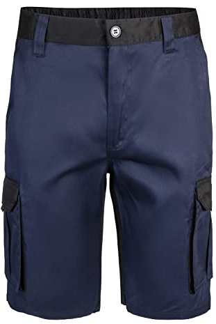 VELILLA - 103021B; Bermuda Bicolor Multibolsillos; Color Azul Navy y Negro; Talla 40