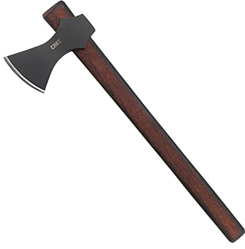 CRKT Freya Axe: Two Handed Outdoor Axe, Forged 1055 Carbon Steel Blade, Hickory Handle 2749