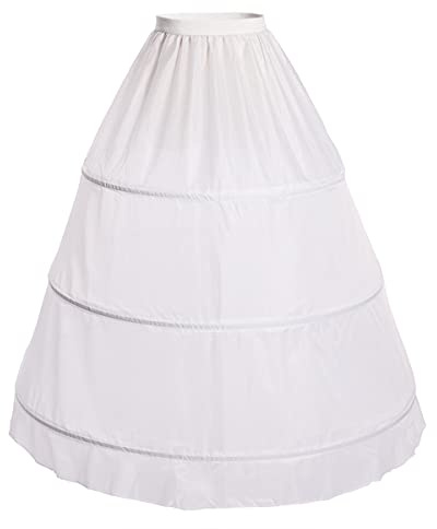 COSVENUS 3 Hoops Bustle Costume Crinoline Pannier Petticoat Cosplay Underskirt White