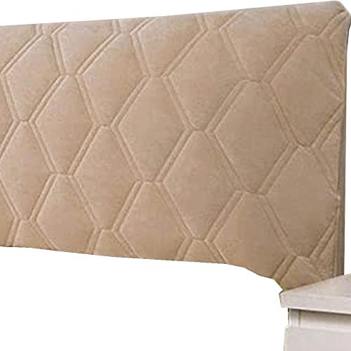 XTHY Kopfteilbezug Bett 180/140 /200/160/220 Gepolstert Bettkopfteil Kopfteil Hussen Boxspringbett Bett Kopfteil Bezug Samt Beige Braun Kopfteilbezug Hussen Bett Kopf Abdeckung