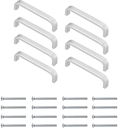 8 Pezzi Maniglie per Ante di mobili in Alluminio, per armadietti in acciaio inossidabile Manopole con vite per cassetti cucina Decorazioni per la casa,96mm*10mm
