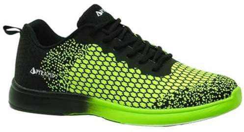 Pyramid Men's Path Lite Seamless Mesh Bowling Shoes - Black/Voltage Lime Size 10.5