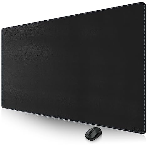 CENNBIE Leather Desk Pad Large, 180 x 70cm Desk Mat Blotter Protector, Extended Non-Slip Mouse Pad, Waterproof PU Leather Desk mat for Desktop Office and Home (Black)