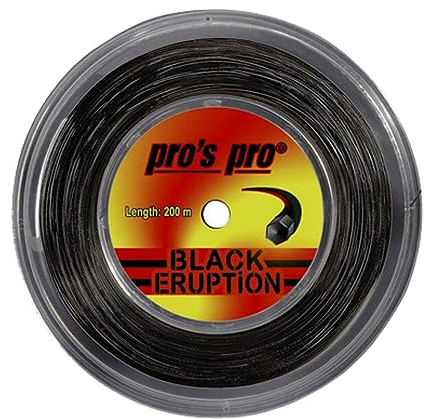 Generisch Pros Pro Black Eruption - Cuerda de tenis, rollo de 200 m, 1,18 mm, color negro