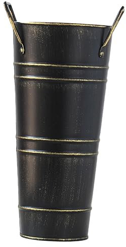 ABOOFAN Seau Parapluie en Fer Noir Bac De Rangement pour Parapluie Pot De Fleurs en Métal Vintage Pied De Porte-Parapluie pour Salle De Classe Vase De Bac à Aîné Fer Forgé Corbeille Le