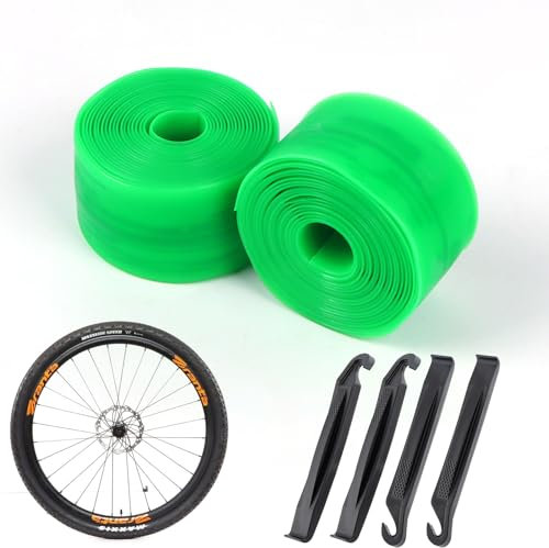 2 Stück Fahrradreifen Einlage Liner,Fahrradreifen Liner,Pannenschutz Felgenband mit 4Pcs Fahrrad Reifenheber,für Mountainbike Rennräder MTB, kompatibel mit 30,5cm,40,6 cm45,7cm,50,8 cm,61 cm,66 cm