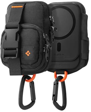 Spigen Snap Zip MagFit MagSafe Kartenhalter Pouch Kompatibel mit iPhone 17/16/15/14/13/12 Serie, AirPods Pro 3/2/1, AirPods 4/3/2/1 und Google Pixel 10-Serie mit Pixelsnap - Schwarz