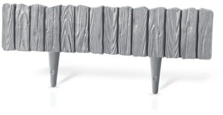 Lawn Edging, Plastic Palisade Wood Effect, 2.32m, Gray - provides a clear separation between grass, flower beds, pathways, and other landscape features.