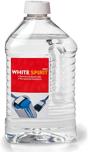 White Spirit 2Ltr Multi-Purpose Paint Solvent for Cleaning Brushes, Thinning Oil-Based Paints, Removing Grease and General DIY Use