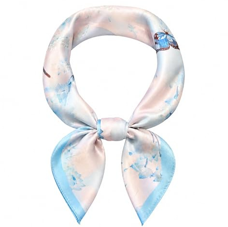 MAIRY Bandana Silk Scarf for Women UK Ladies Scarves Lightweight Fashion Neckerchief Headwear Sleeping Wraps Satin Square 70cm Hijab SF-M72