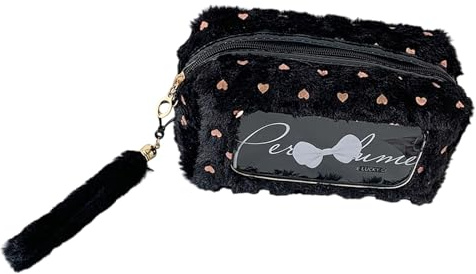 Estuche de gran capacidad adornado con lazo para lápices con tela suave y cremalleras lisas para estudiantes y profesionales, estuche suave y flexible