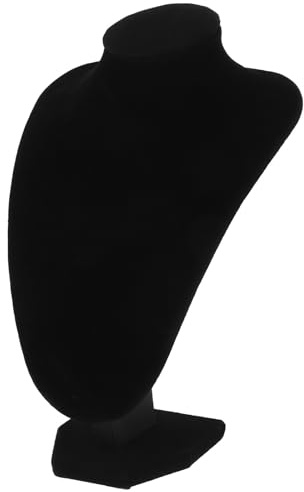SEWACC Soporte para Joyas Busto de Terciopelo Negro 22X15 CM Expositor de Collares para Exhibición y Organización Adecuado para Hogar Oficina y Tiendas