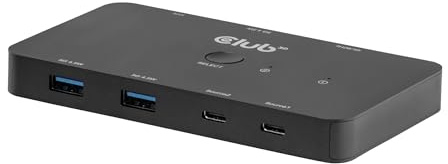 Club3D CSV-2512 dubbel USB-C till HDMI KVM-switch PD3.0 100 W 4K60Hz