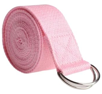 Yogabelt 183 x 3,8 cm yogabälte bomull träning yoga bälte justerbart vävt stretch D-ring spänne fitness stretching band pilates rep för stretchövningar (färg 2)