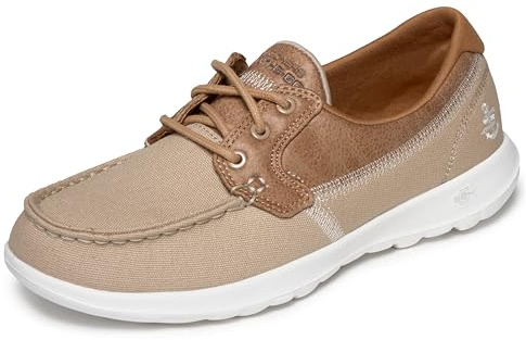 Skechers Performance Women's Go Walk Coral Boat Shoe,natural,8 M US
