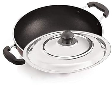 Shourya Trading Satre Online And Marketing, 1 Aluminium Kadai,Kadhai/Frying Pan/Cookware pan,Set of 1,Thickness 4 mm,silver