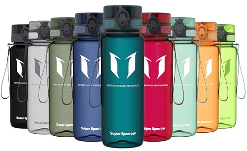 Super Sparrow Borraccia Sportiva & Bottiglia Bambini Senza Perdite - 750ml Bottiglia Acqua Plastica Riutilizzabile - Senza BPA