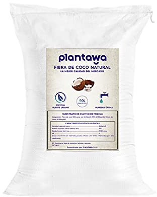 PLANTAWA Fibra de Coco 50L, Sustrato de Coco, Fibra de Coco Natural para Plantas, Uso Huerto Urbano