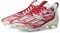 adidas Men's Adizero Football Shoe, White/Team Power Red/White, 12.5