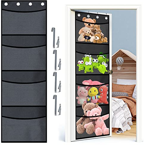 Organizador Puerta Organizador de Puertas Colgantes con 4 Bolsas de Malla y 4 Ganchos de Acero Inoxidable, Niño Bolsa de Almacenamiento de Juguetes para Dormitorio, Cocina, Baño