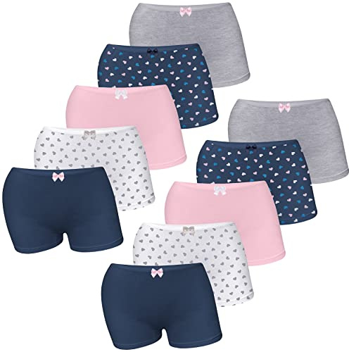 LOREZA ® 10 Culottes de Fille Coton sous-vêtements Hipster Slip 2-15 Età