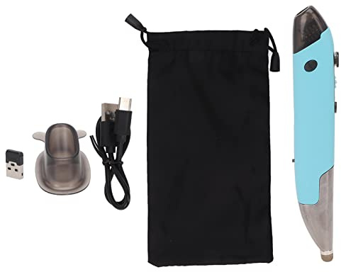 Wireless Mouse with Voice Input Pen Pocket Pen Mouse High Easy Click 1600 DPI for Computer (Blue)